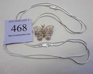 sterling butterfly pendant