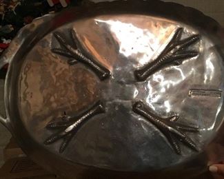 Whimsical bottom of Arthur Court turkey platter