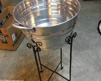 Metal party bucket on stand