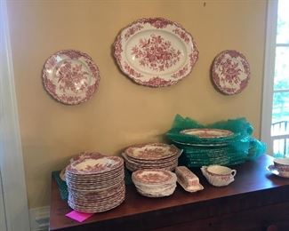 Crown Ducal Bristol pattern dishes and platters. Sold as a set. 