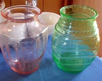 Depression Glass Vases
