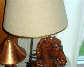 Pottery Horse Lamp