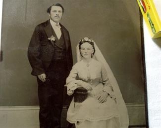 Large Antique Wedding Tintype