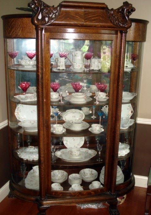 Museum Quality Oak China Cabinet