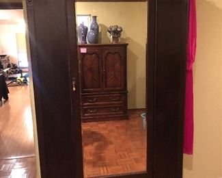 Large oak antique wardrobe