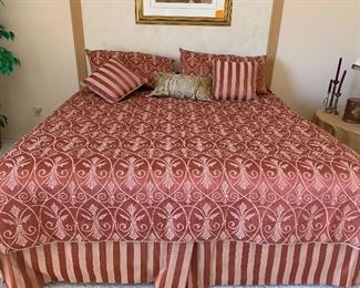 King size bed and bedding (bedding sold separately)