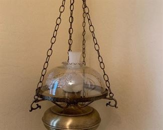 Beautiful antique swag lamp.  Just plug and go!
