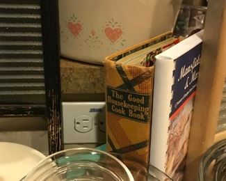 Vintage Good Housekeeping Cookbook, glassware,more