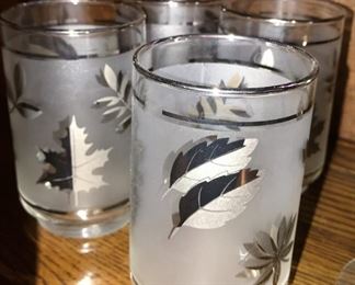 Mid-century frosted leaf tumblers