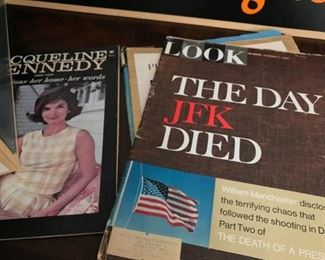 Close up of magazines