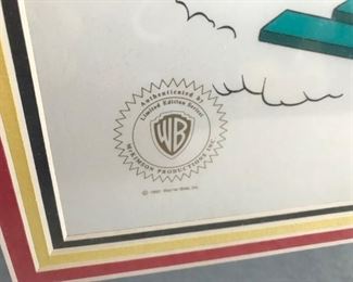 Close up of WB stamp
