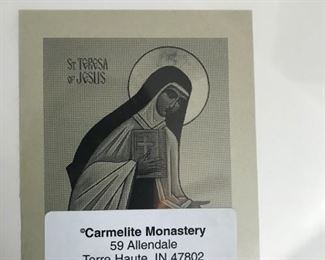 From the back of Saint Teresa print