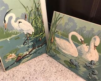 Swans on boards