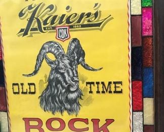 One of a matching pair of painted Bock Beer advertising signs