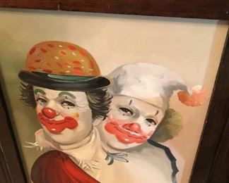Original clown art signed Blossom