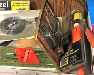 Tole painting brushes, Pistol cleaning kit