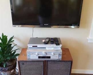 Sharp Flat Screen TV and Panasonic Receiver, Panasonic DVD, JPL Speakers -Electronics
