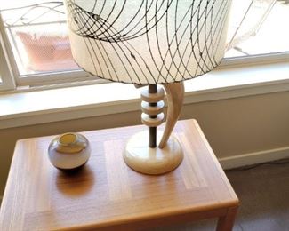 Danish Modern Table and Modern Lamp