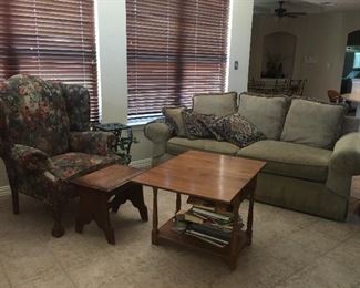 Craftmaster Wingback (pair) and Bernhardt Sofa