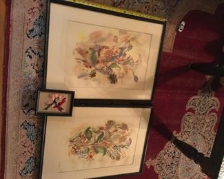 Original Watercolors needlepoint and over 150 pieces of art