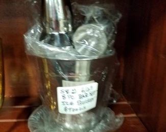 Vintage chrome bar set