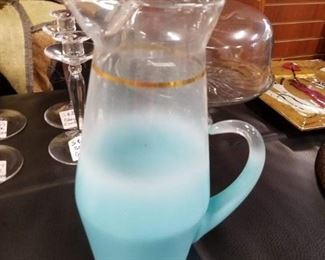 MCM Turquoise & frost pitcher