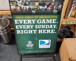 Rare Sports 2 sided football NFL Direct TV double sided man cave collectible sign\