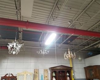 Assorted vintage chandeliers