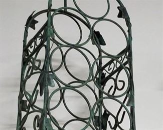 Ornate metal 7 wine bottle holder