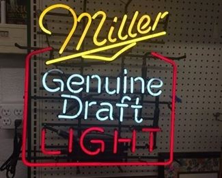 Vintage Miller genuine draft light neon sign