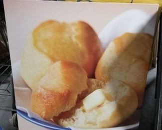 Assorted canvas food & people art