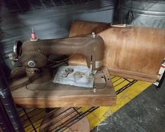 Antique sewing machine & case