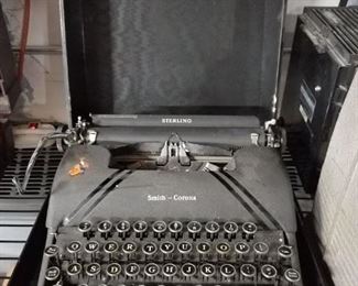 Vintage Smith Corona Sterling typewriter & case