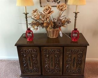 vintage spanish revival console credenza