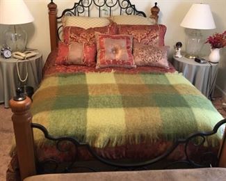Queen wood and iron poster bed