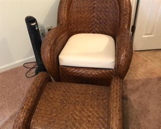 cane chair and ottoman