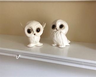 vintage 1950's porcelain owls