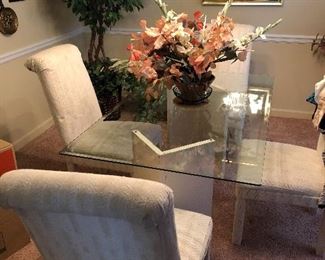 vintage glass dining table