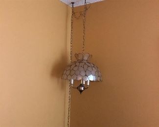 Vintage Capiz shell hanging lamp