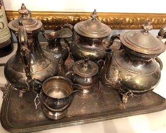 Silverplate Serving set with Tray