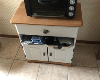 microwave stand and toaster oven