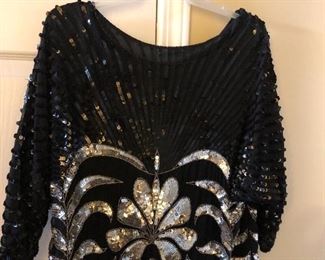 Vintage Sequined Blouse and Skirt