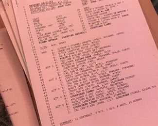 copies of scripts from Days of Our Lives. Entire box full