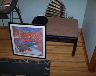 ANOTHER PRINT & BLACK LAQUER BENCH