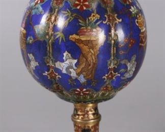 Chinese cloisonne vessel w/ cover, possibly 19th c.
