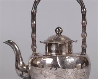 Chinese silver teapot, possibly 19th c.