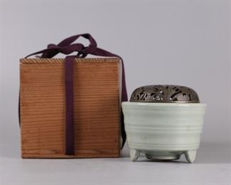 celadon glazed porcelain censer, possibly 19th c.