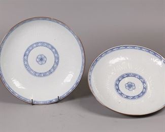 pair of Chinese export porcelain plates, possibly 18th c.