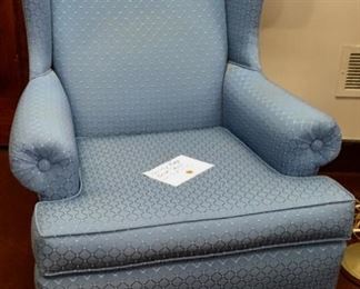 Upholstered wing back chair