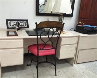 desk; file cabinet